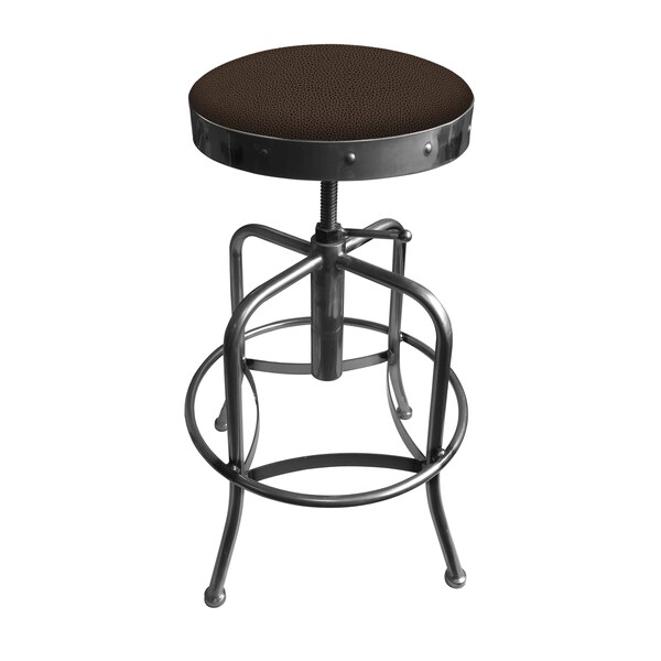 Adjustable Stool, Clear Coat Finish, Rein Coffee Seat